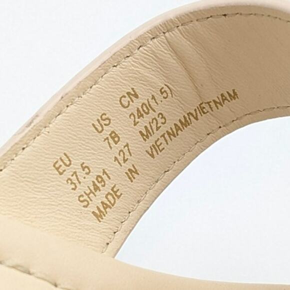 Stuart Weitzman Ibiza Slide Sandal Open Square Toe Women's Ivory Size US7 EU37.5 - Picture 7 of 9